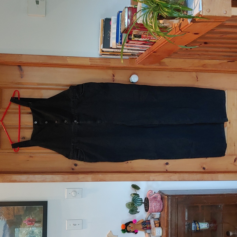Boohoo denim high waist overall